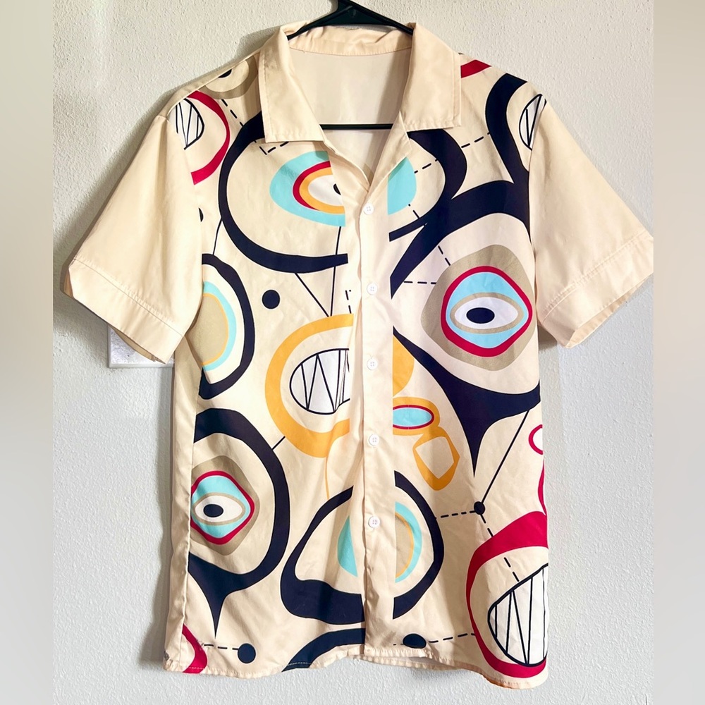 Vintage Retro Abstract s/s button down shirt